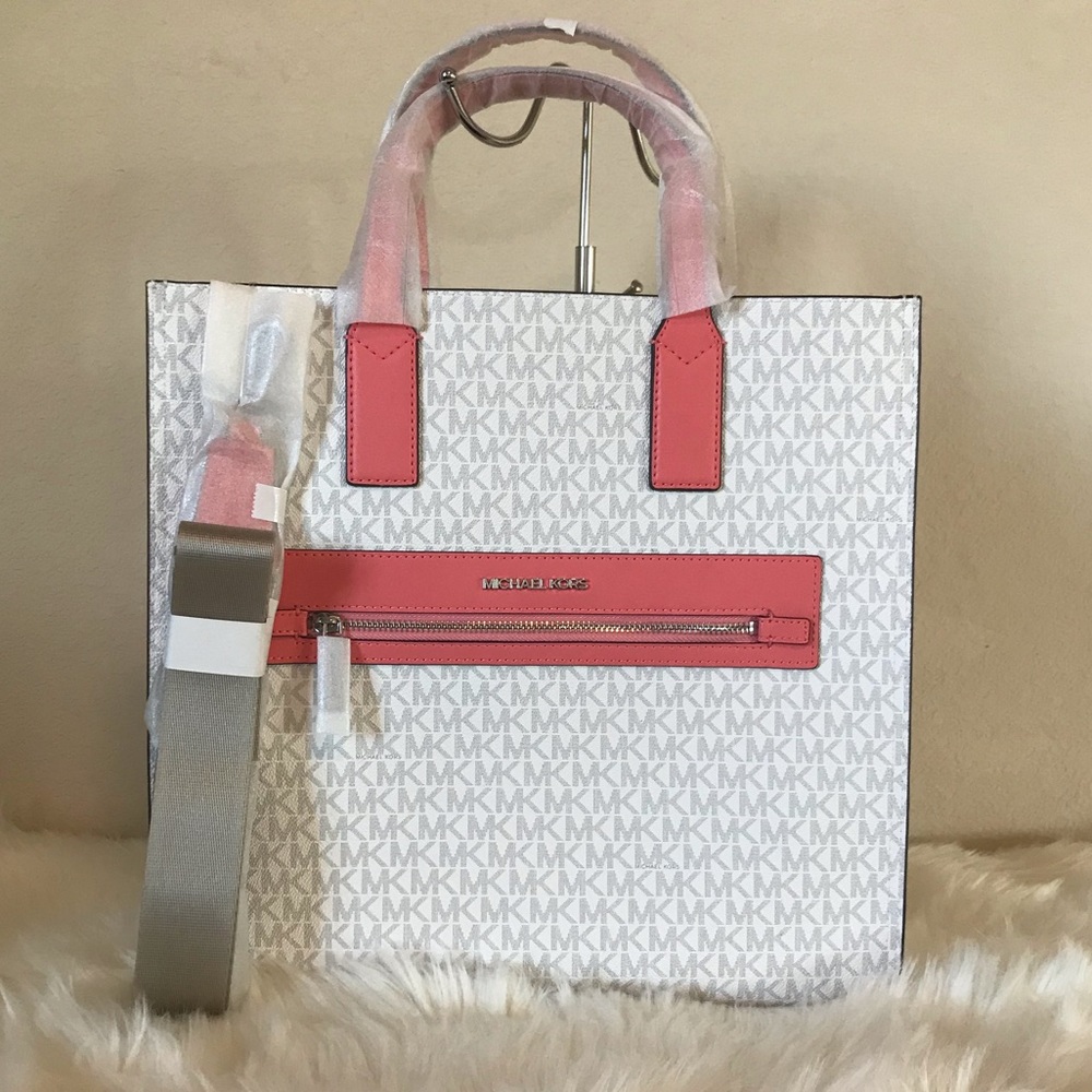 Michael Kors Kenly Large Signature Logo Tape Tote